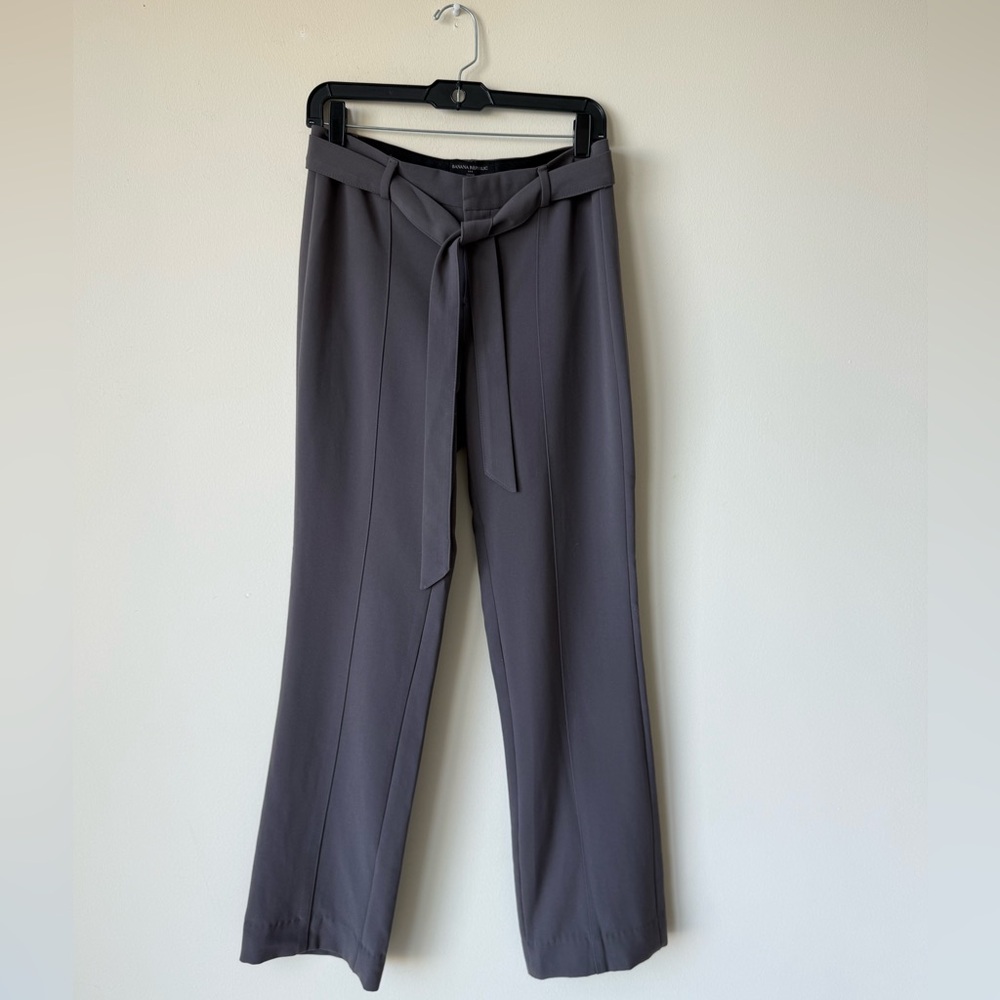 Banana Republic Taupe/Charcoal Women's Belted Trousers